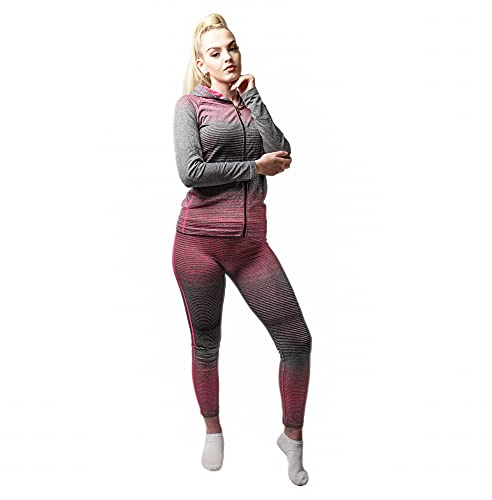 Ensemble de sport 3 pièces pour femme avec capuche, gilet, legging, sport, yoga, entraînement, fitness - - Taille Unique