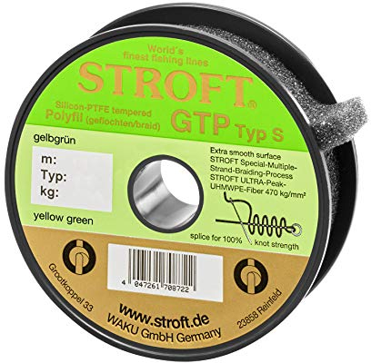 WAKU STROFT GTP S Typ 04 Gelbgrün 150m Geflochtene Angelschnur 3,50 Kg