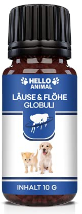 Nouveau : HelloAnimal POUX & PUCES Granules pour Chat et Chien – Contre l’infestation parasitaire– Combattre naturellement acariens poux & puces – Effet IMMEDIAT, 10 g
