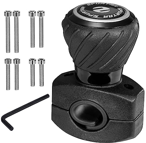 Spurtar Bouton de Volant, Bouton de Direction Universel Suicide Spinner Power Fit pour Voitures, Camion, Chariot élévateur, Tondeuse, Tracteur, Bateau, Voiturette de Golf - Noir