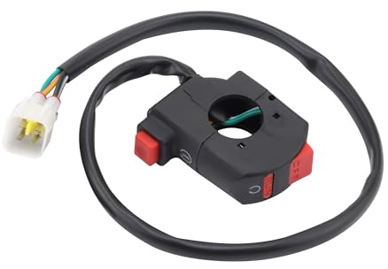 GOOFIT Motorrad CB 22mm 7/8 ON Off Controller Steuerung Lenker Scheinwerfer Signallicht Schalter mit wasserdichtem Stecker Ersatz für ATV Dirtbike Go Kart Scooter PitBike