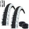 2 x Kenda K-829 26 MTB Fahrradreifen Fahrradmantel Schwarz/Weiß 50-559 (26 x 1.95) + 2 passende Schläuche AV inkl. 3 Reifenheber