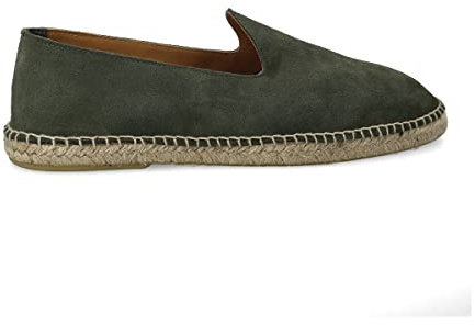 PAYMA - Espadrilles en Cuir Daim Jute pour Hommes. Chaussons d'été Flexibles. Sandales Mocassins en Suede. Marron, Bleu Marine et Kaki