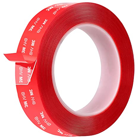 Cinta Adhesiva Doble Cara Extrafuerten, Adhesivo Doble Cara Transparente Multifuncional Cinta Adhesivo Impermeable Longitud 5m,Ancho 1.5cm Para Coche,Casa y Oficina