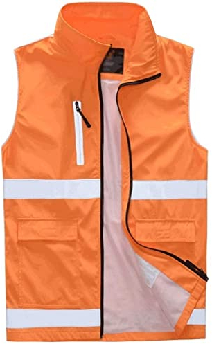 RUTAVM Warnweste Reflektorweste Reflektierende Sicherheitsweste for Nachtaktivitäten im Freien oder Bauarbeiterkostüm Sicherheitsweste (Blue : Orange, Size : XX-Large)