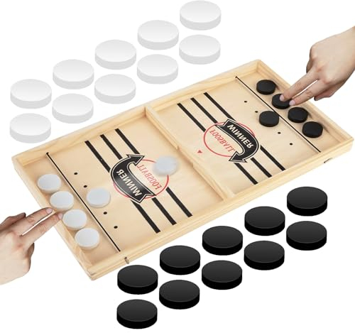 BARVERE Hockey Brettspiel Kinder, Maphilu Swingbou Spiel, Super Winner Brettspiel, Fast Sling Puck Spiel Groß, Double Catapult Chess Parent-Child Interactive Table Game