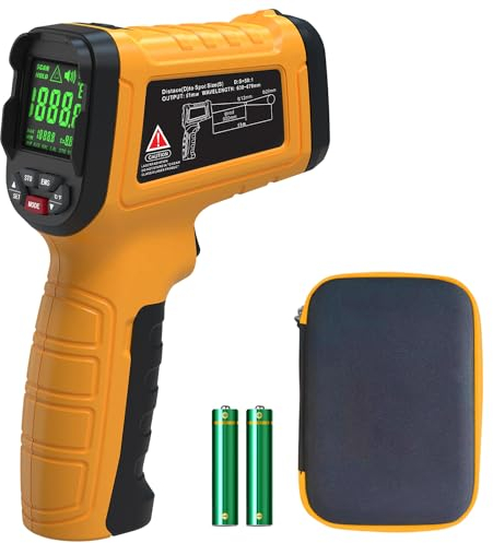 BSIDE H3 Digital Laser Infrarot Thermometer für Hohe Temperaturen -58℉~2552℉(-50℃~1400℃) 50:1 Pyrometer mit Farb LCD Temperaturmessgerät berührungslos für HVAC Ofen Industrie Schmiede Metallurgie