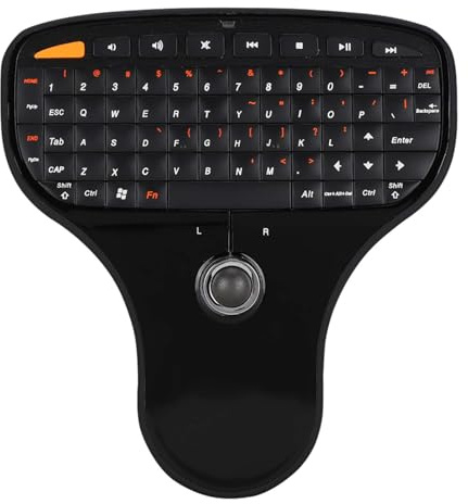 Greensen Mini Clavier Multimédia USB sans Fil 2,4 G avec Trackball, Clavier de Poche et Souris 2 en 1, Contrôle Total pour, Compatible avec2000/XP/Vista et7