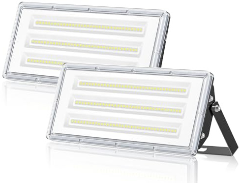ANNIFUNLY Projecteur LED 100W 10000LM,Super Brillant | Blanc Froid 6500K Avec Pilote LED intégré, Projecteur LED IP67 Étanche Extérieur Éclairage pour Terrasse,Jardin,Cour,Garage
