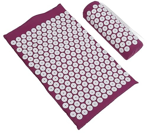 ZJchao Acupressure Mat Set, Muscle Relaxation Stress Reduction Acupuncture Pillow and Mat Kit Point for Sleeping Aid & Recovery