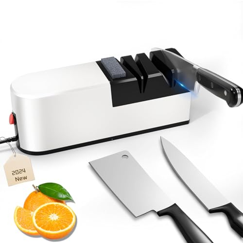 Afilador Cuchillos, Afiladores De Cuchillos Eléctricos 3 En 1, Eléctrico Profesional De Diamante, Afila Cuchillo Eléctrico Multifunción Para Cocina, Afilado Rápido y Seguro, Fácil Usar