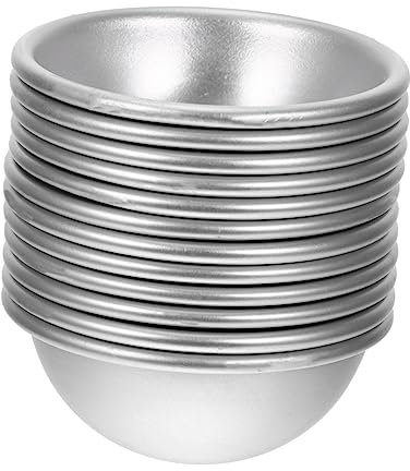 Gogogmee 12stücke Teiliges Aluminium Halbball-formset Für Diy Badebomben Und Salz Mittelgroß Handgemachte Kugelform Backform Vielseitig Für Badekugeln Gewürzbehälter Und Desserts Einfach