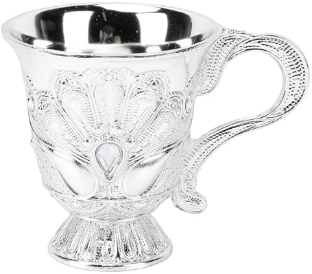 Depisuta Copa Vintage, Cáliz de Vino de Metal, Copas de Chupito en Relieve, Copa de Vino de Metal Irrompible, Copa de Vino de Metal en Relieve para el Hogar, Bar, Fiesta, Boda, Decoración