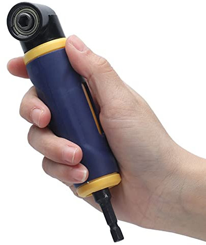 Right Angle Drill Adaptor, 90 Degree Attachment Extension Driver with Powerful Magnet, Chrome Vanadium Alloy Steel, ABS Handle, for 1/4in Standard Hex Shank Drill Bits