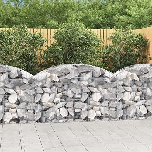 Buzaza Gabione mit Hochbogen 150x50x80/100 cm Verzinktes Eisen Gabionengitter Gabionen SäUle GabionenköRbe Gabionen Zaun