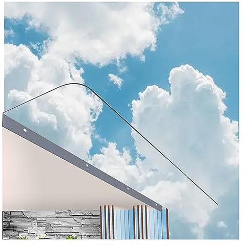 Auvent de porte d'entrée incurvé moderne en polycarbonate avec housse transparente épaisse sans entretien, idéal pour boîtes aux lettres, climatiseurs, vélos 40 x 110 cm