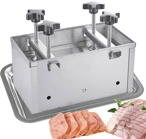 QUTBAG Stainless Steel Meat Press Mould, Hamburger Patty Maker with Twin-Screw Pressurization Device, Ham Press Mould for Stuffed, Burgers, Slider, Barbecue, Griling, Beef 3KG