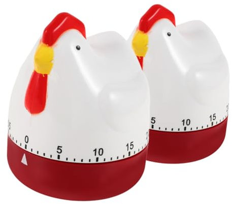 KONTONTY 2pcs Cartoon Kitchen Timer Cute Animal Mechanical Cooking Timer Wind up Clock Reminding Tool for Kitchen Baking Boiling Eggs