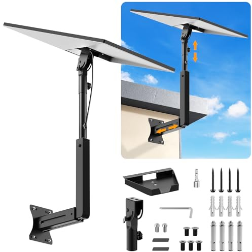 Bloazzup Starlink Mount, Adjustable Starlink Wall Mount Gen 3 with Telescoping Support Arm, Rustproof, Weatherproof for Concrete/Wood Walls, Easy Installation for Starlink Standard 4/4X/Gen 3