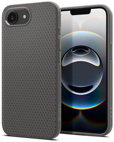 Spigen iPhone 17e / 16e Hülle Liquid Air -Marble Gray | Air Cushion Tech, Sound Tunnel Tech, Militär-Grade Schutz, Slim TPU Case, Non-Slip Grip, Präzise Aussparungen