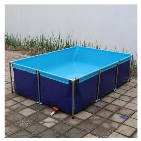 Bassin à Poissons rectangulaire Hors Sol – Grand réservoir d'eau Pliable, bâche extérieure Durable pour l'irrigation et Le Stockage, Conception épaissie (0,8 x 0,6 x 0,3 m)