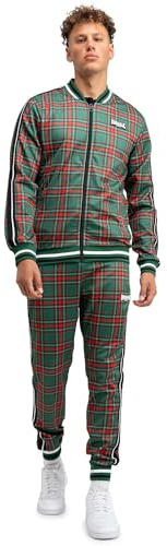 Lonsdale Edgware Tracksuit para hombre, Verde/rojo/negro/blanco, S