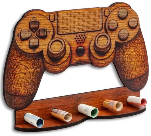 DRO Design Geldgeschenke, Geschenkverpackung Holz-Optik Controller Motiv – Bargeldgeschenk, Geldpräsent, Kreatives Geldgeschenk, Geburtstag, Hochzeit, Weihnachten