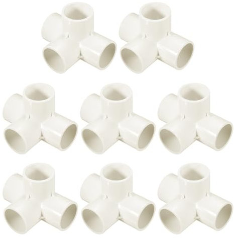 QUARKZMAN 8 Pz Raccordo PVC 4 Vie Raccordo PVC 1 1/4 1.3 Raccordi PVC Gomito PVC Raccordi per Tubi PVC Raccordo PVC PVC Angolare PVC per Fai da Te Giardino Struttura Supporto Bianco