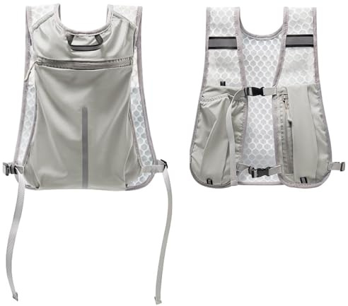YFaith Lauf Weste, Verstellbare Laufrucksack, Laufweste Damen Leicht mit Trinkflaschenhalter und Reflektierenden Streifen, für Laufen Wandern Marathon