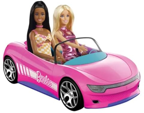 Hot Wheels Ferngesteuertes Barbie Cabrio Auto mit 2 Puppen