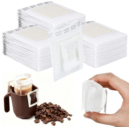 UHETLET 200 PCS Bolsas de Filtro para Café, Desechables Filtros de Café de Papel para Cafetera de Goteo Manual, Portátiles Bolsas deCafé para Cafetera para Preparar una Taza en Casa, Oficina o Viajes