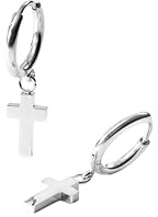 Purelei Cross Ohrringe Herren – Edelstahl Creolen mit Kreuz-Anhänger – 18K vergoldet, Silber oder Roségold – Symbolischer Männerschmuck im italienisch inspirierten Design