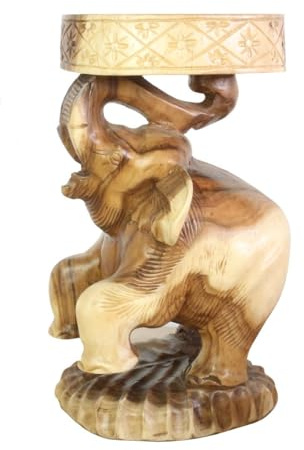 Elefanten-Hocker Rund-Hocker Beistelltisch Holz-Hocker Natur ca. 50 cm