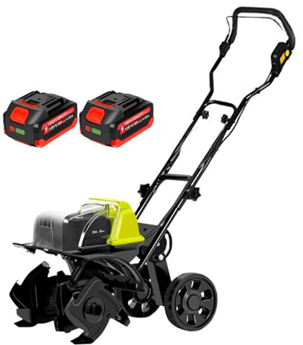 Cordless Garden Tiller, 36cm Tilling Width & 18cm Depth, Includes 4ah Battery, Ideal for Lawn Soil Loosening