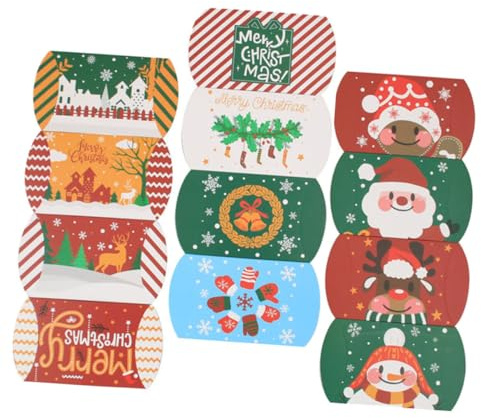 ARTSEWPLY 12 Stück Weihnachtsgeschenkboxen aus Papier für Pralinen und Bonbons mit Verschiedenen Farben als Geschenkverpackung zu Festen und Feiertagen