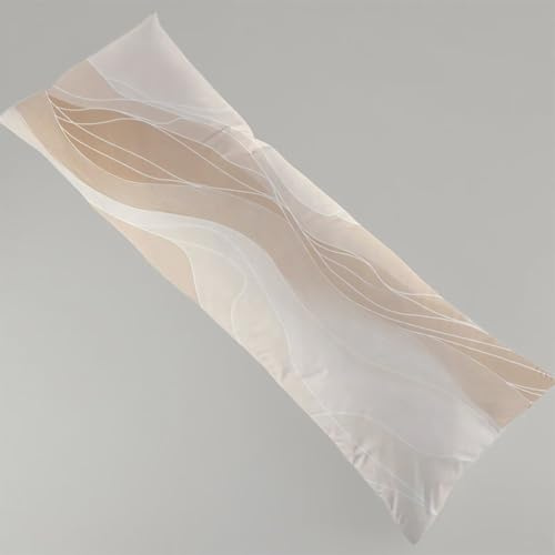 Kissenbezug 60x180 cm Einfach 1er Set Seitenschläferkissen Bezug 60 x 180 cm, Beidseitiger Druck Linie Muster Body Pillow Weiche Samt Side Sleeper Pillow Case mit Reißverschluss Langes Kissen Y4-296