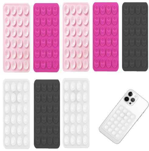 GNALIA Ventosa Per Cellulare, 4 Pezzi Standard (Nero, Bianco, Rosa Chiaro, Fuxia), In Silicone, Per Selfie Video E Ricarica