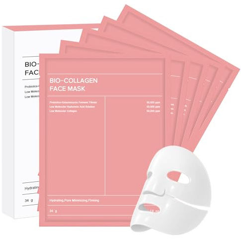 TATUNER Collagen Hydrogel Mask, Overnight Hydrating, Real Deep, Glass Skin, Pore Minimizing, Elasticity Improvement, Pack of 5 (34g x 5)