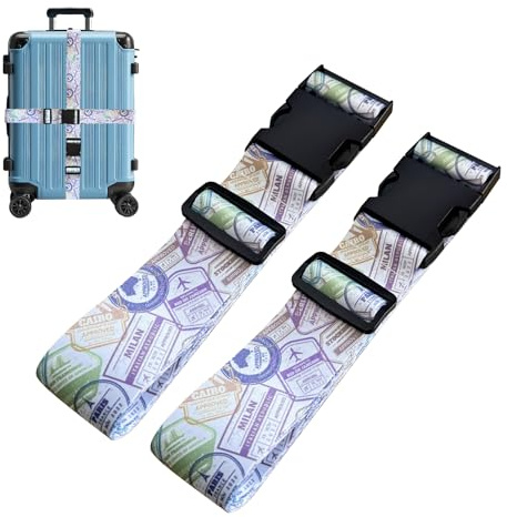 ZUYIST Koffergurt 2 Stück, Kofferband Gurt Auffällig | Erweiterte Koffergurte Maximal 185cm, Sicher Kofferbänder, Robuster Koffer Gurtband, Luggage Strap für Reisen und Flugreise