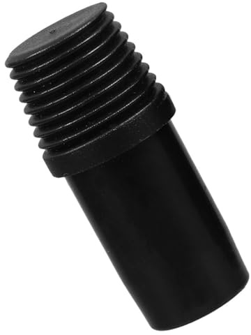 Lurrose Threaded Broom Handle Adapter German-Type Black Metal for Mop and Broom Replacement Compatible with Telescopic and Straight Poles for Painting Tasks