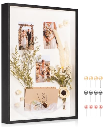 MUXIUNT Tiefer Bilderrahmen Zum Befüllen 40x60cm Mit Weichem Leinenfutter–verstärkte Acrylplatte,bilderrahmen 3D Mit Tief Breit Zum Befüllen Ausstellung Basteln Hochzeit Baby Trikot T-Shirt Foto Deko