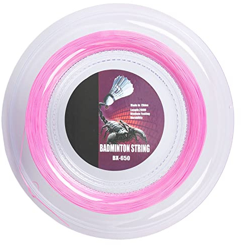 Mimdixy Corda da Badminton 200 m, 0,72 mm Corda da 200 m in Nylon Racchetta Badminton BX 650 Accessorio di Riparazione Linea di Racchetta Allenamento ad Alta Elasticità Giocatori avanzati (Pink)