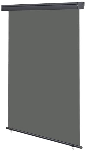 Mucola Senkrechtmarkise Seitenmarkise ausziehbar 160x250 cm Polyester Grau | Aluminium-Kassette mit Standfuß, 180 g/m², UV-beständig und reißfest, Wind- und Sonnenschutz für Balkon, Wandmontage