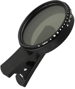 Kit de filtres polarisants 52 mm avec ND2-400 réglable pour photographie mobile, compatible avec iPhone et smartphones Android Samsung, support compact et léger noir avec clip d'objectif pour voyage