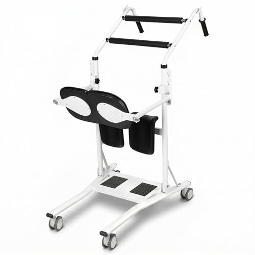 Patient Lift Transfer Chair for Elderly, Sit to Stand Stand Assist Lift Aid, Mobility Transfer Device with Wheels and Brakes, Patient Transport Chair for Seniors Adults Disabled, 100KG Capacity