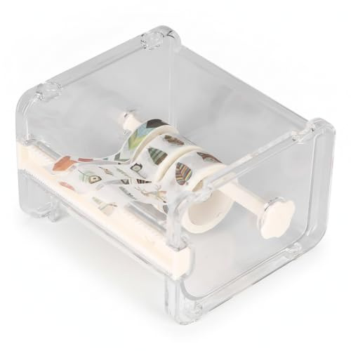 HaloVerde Washi Tape Dispenser med stapelbar design, Clear View Desktop Tape Cutter för flera rullar, en transparent tejphållare och Organizer för hantverk eller kontor