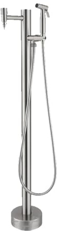 Generico Fontana da Esterno con Base Rinforzata, Colonna d'Acqua in Acciaio Inox antigelo e isolata, Fontana da Giardino con Rubinetto per innaffiare Piante e Lavare l'auto.
