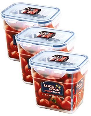 Lock&Lock Frischhaltebox | Vorratsdose | Gefrierdose | 1 Liter Inhalt | HPL313 | 3er Set
