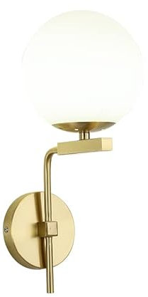 KUYT Lámpara de Pared Simple Y Moderna, Lámpara de Pared Esférica, E27, Vestidor, Dormitorio, Pasillo de la Sala de Estar, Terraza de Villa, Balcón de Jardín./Oro/sin Fuente de Luz