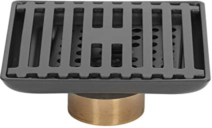 Buachois Scarico a Pavimento,10 X 10cm Grande Calibro Quadrangolare in Acciaio Inox 304 Scarico a Pavimento per Doccia, Griglia di Scarico Quadrata, Parte di Scarico per Balcone del Bagno